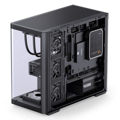 Vỏ Case Jonsbo D300 M-ATX Đen Kính Cong