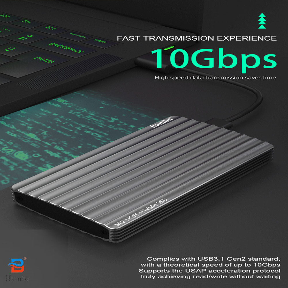 Hộp đựng Ssd Bamba B9 M2(Ngff)+M2(Nvme) – USB 3.1 (màu Xám)