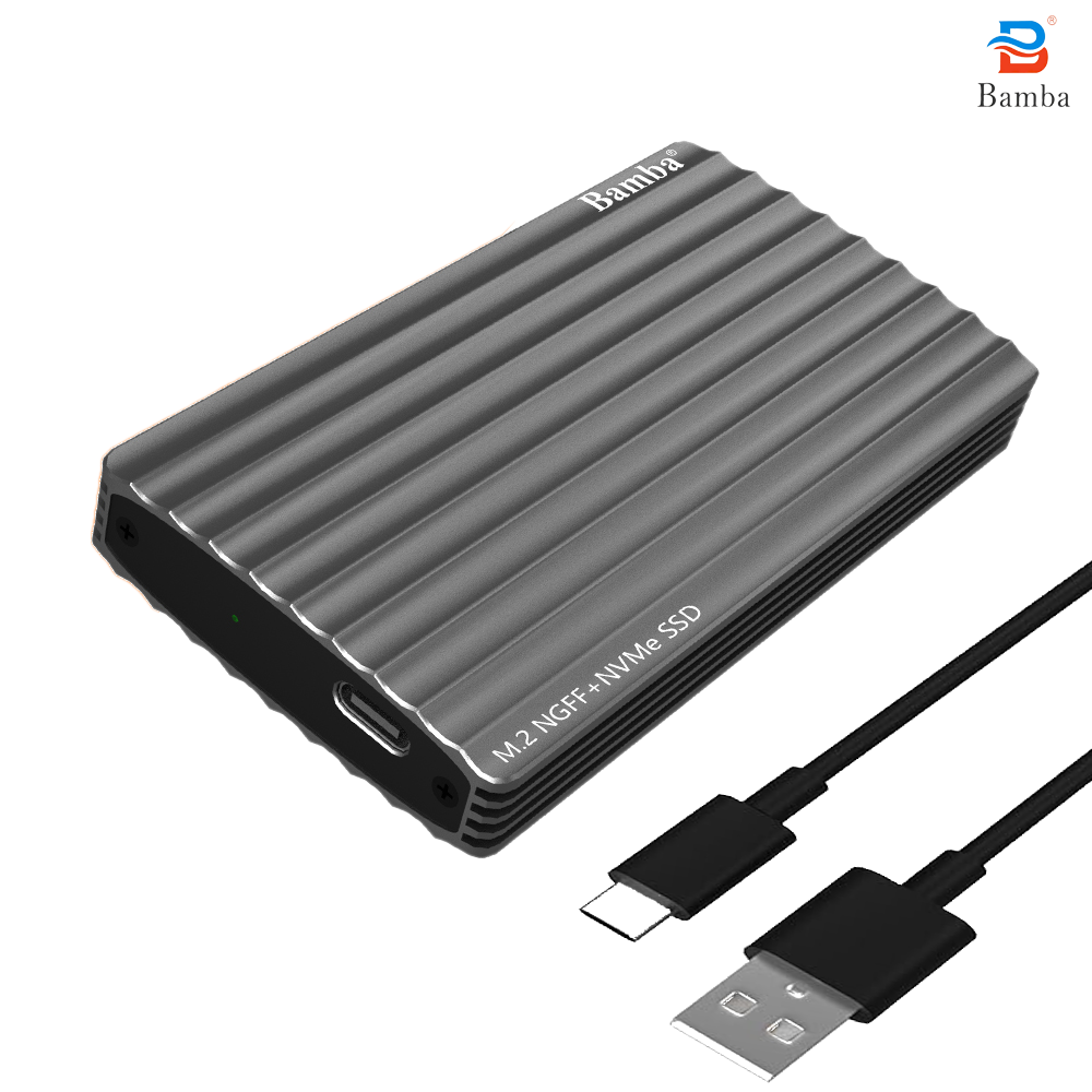 Hộp đựng Ssd Bamba B9 M2(Ngff)+M2(Nvme) – USB 3.1 (màu Xám)