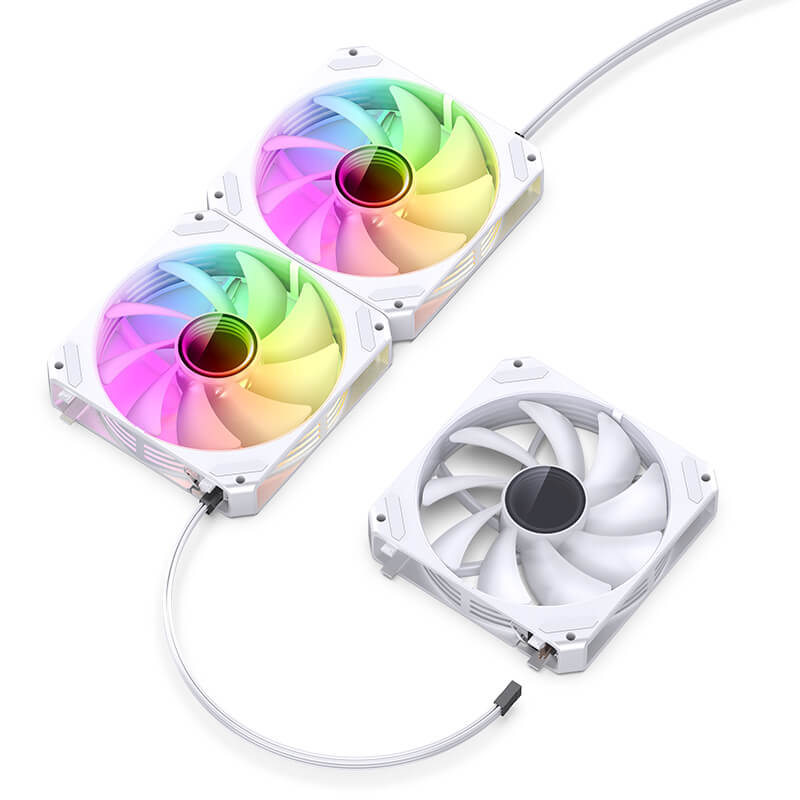 Bộ 3 Fan JONSBO ZG-120W Trắng ( 3in1, Ghép nối không dây )