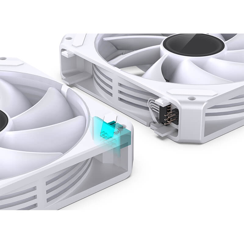 Bộ 3 Fan JONSBO ZG-120W Trắng ( 3in1, Ghép nối không dây )