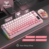 BÀN PHÍM CƠ GAMING AULA S75 PRO (2131) 3 MODE (Phiên bản màu Hồng gradient, Grey Wood V3 Switch)