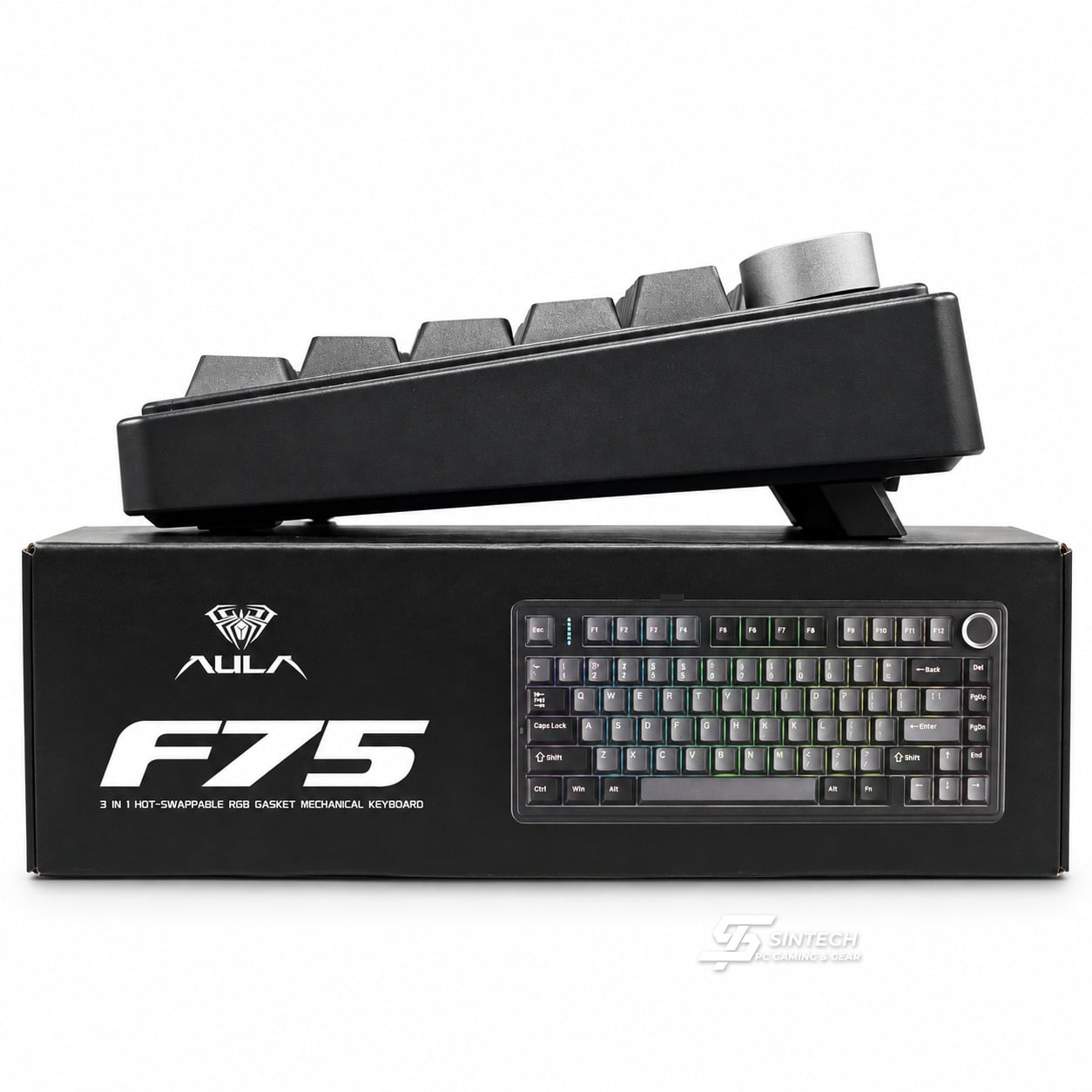 Phím Cơ AULA F75 8355 (Milk White Switch Đen Xám) Không Dây