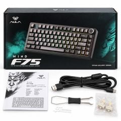 Phím Cơ AULA F75 8355 (Milk White Switch Đen Xám) Không Dây