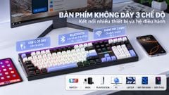 Phím Cơ AULA H108 2322 (Silent Cotton Candy Switch Đen Trắng Tím) Không Dây