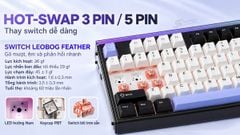 Phím Cơ AULA H108 2322 (Silent Cotton Candy Switch Đen Trắng Tím) Không Dây