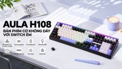 Phím Cơ AULA H108 2322 (Silent Cotton Candy Switch Đen Trắng Tím) Không Dây