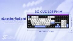 Phím Cơ AULA H108 2322 (Silent Cotton Candy Switch Đen Trắng Tím) Không Dây