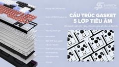 Phím Cơ AULA H108 2322 (Silent Cotton Candy Switch Đen Trắng Tím) Không Dây