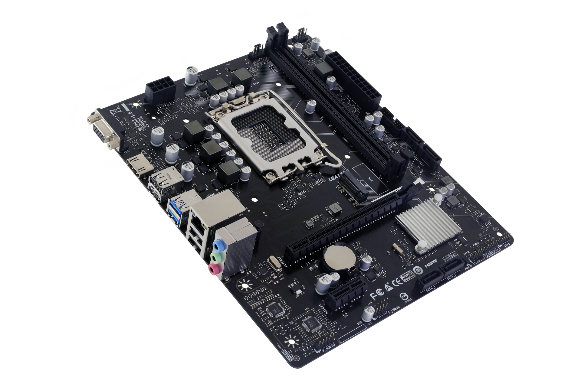 Mainboard BIOSTAR H610MHC 2.0 DDR4 góc nghiêng Mainboard BIOSTAR H610MHC 2.0 DDR4 góc nghiêng