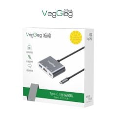 Hub Type-C Veggieg V-TC03 (HDMI, PD, USB 3.0)