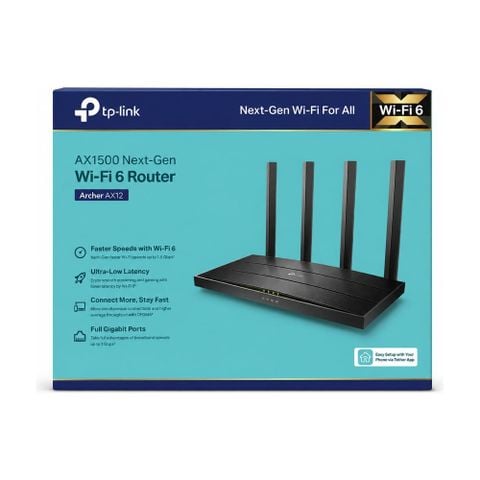 Bộ Phát Router WiFi 6 TP-Link Archer AX12 Băng Tần Kép AX1500