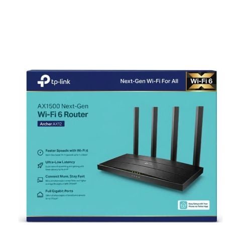 Bộ Phát Router WiFi 6 TP-Link Archer AX12 Băng Tần Kép AX1500