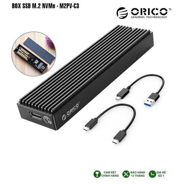 Box SSD M2 ORICO M2PV-C3 NVMe M.2 SSD Tốc độ 10Gbps