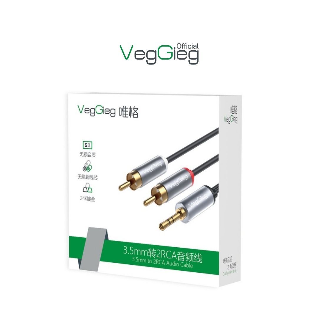 Cáp Audio 3.5mm ra 2 đầu RCA V-A601