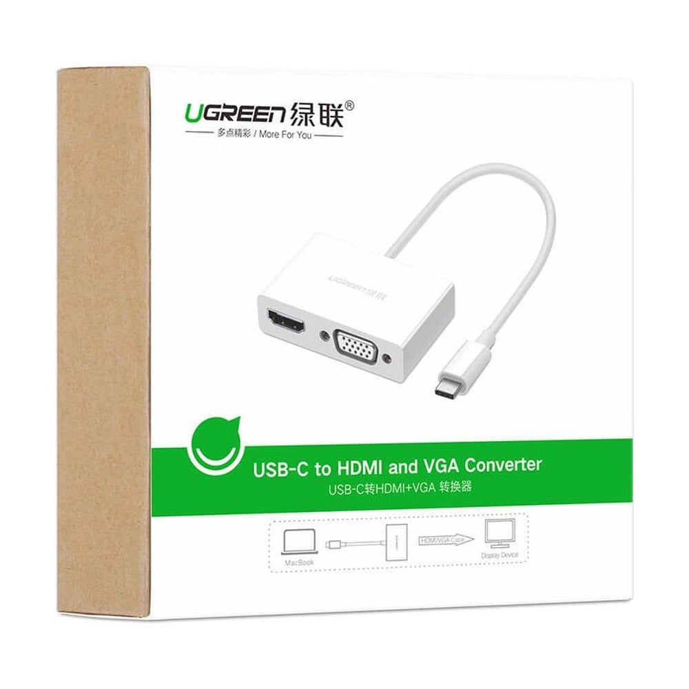Cáp chuyển đổi từ TypeC sang HDMI + VGA Ugreen 30843 Vỏ nhựa