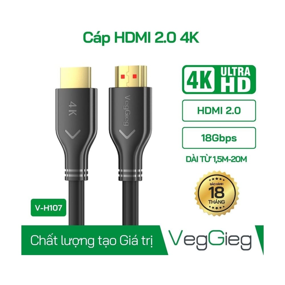 Cáp HDMI 2.0 dài 5m VEGGIEG V-H109