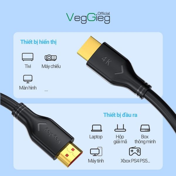 Cáp HDMI 2.0 dài 20m VegGieg V-H112