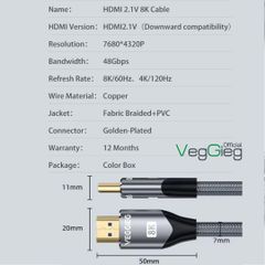 Dây HDMI 8K VEGGIEG V-H405 5m