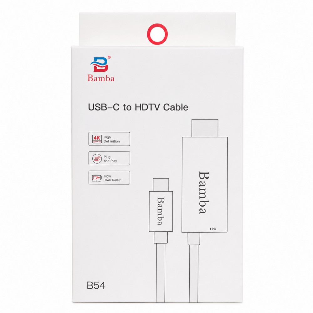 Cáp màn hình Type C – HDMI BamBa 4K/60Hz B54 2m (2 Đầu Đực)
