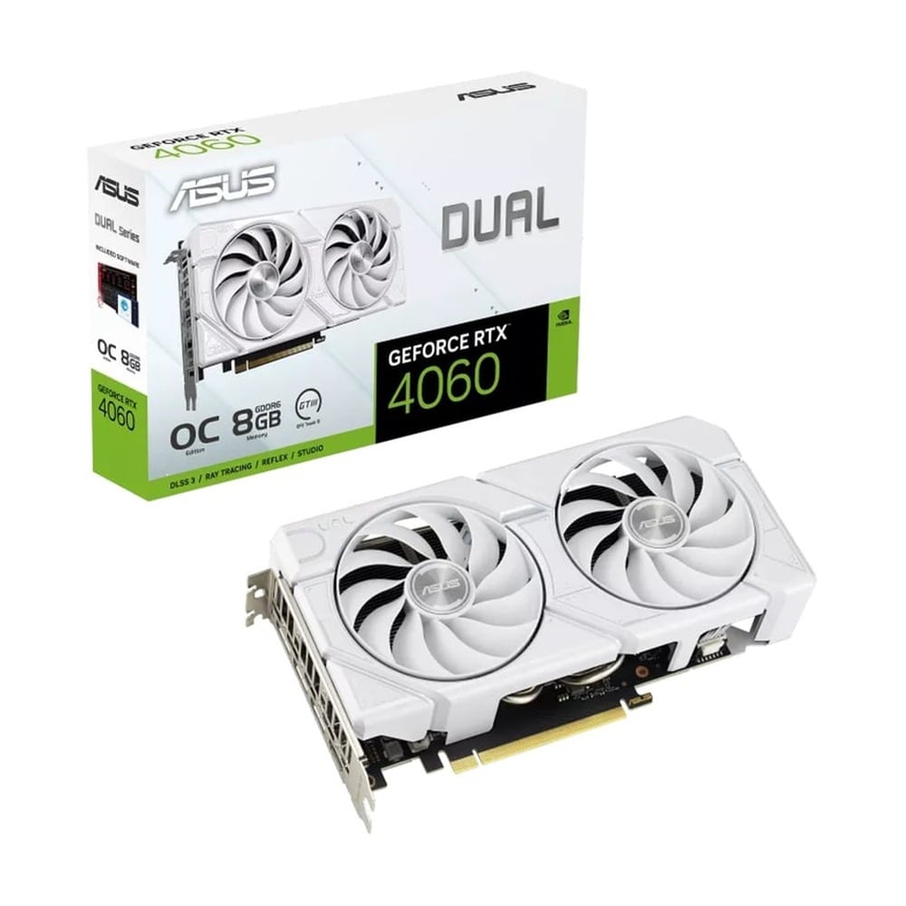 Card màn hình ASUS Dual RTX 4060 EVO White OC Edition 8GB GDDR6