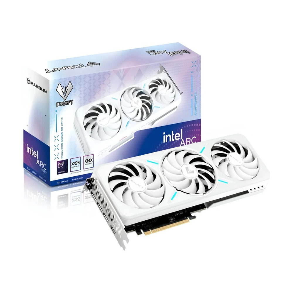 Card Màn Hình MAXSUN iCraft Intel Arc B580 12GB Trắng