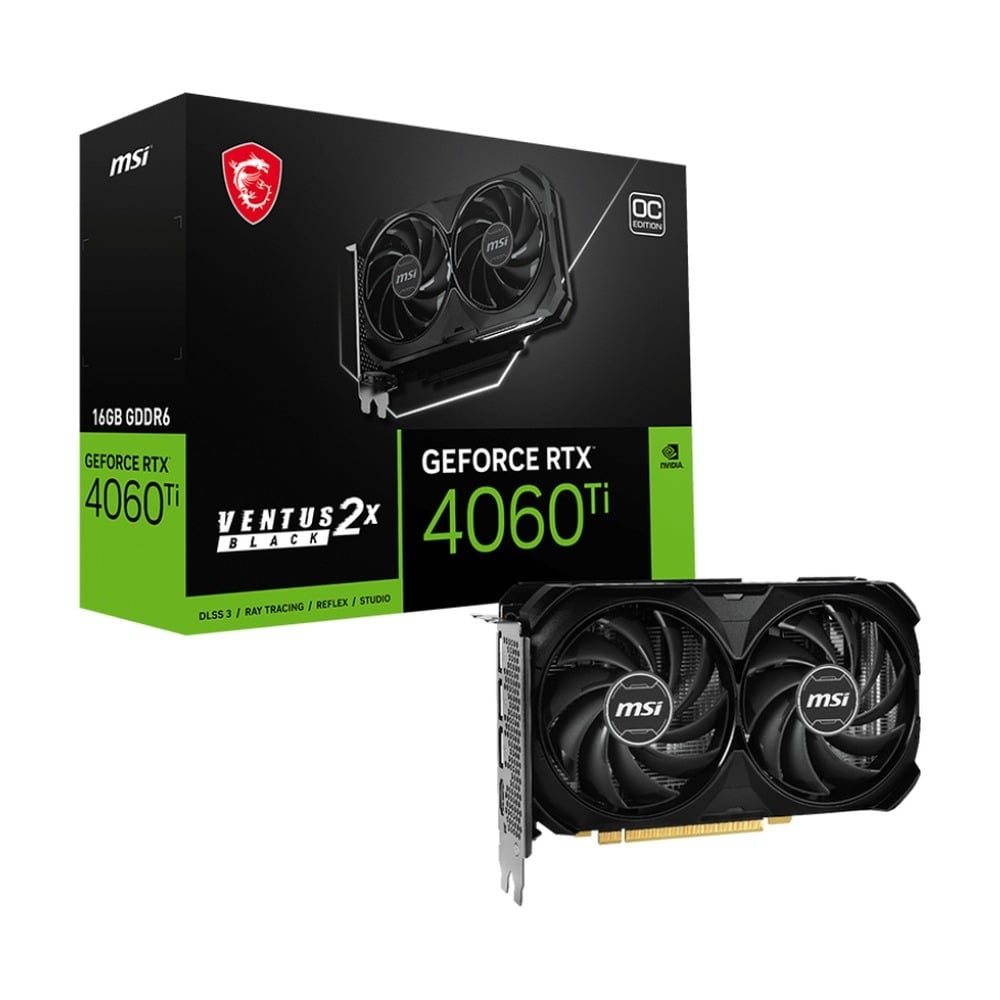 Card Màn Hình MSI RTX 4060 Ti Ventus 2X Black OC 16GB GDDR6