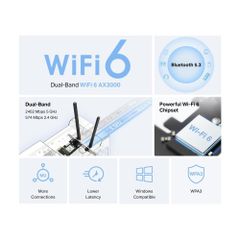 Card mạng Mercusys AX3000 Wifi 6 MA80XE Bluetooth 5.3