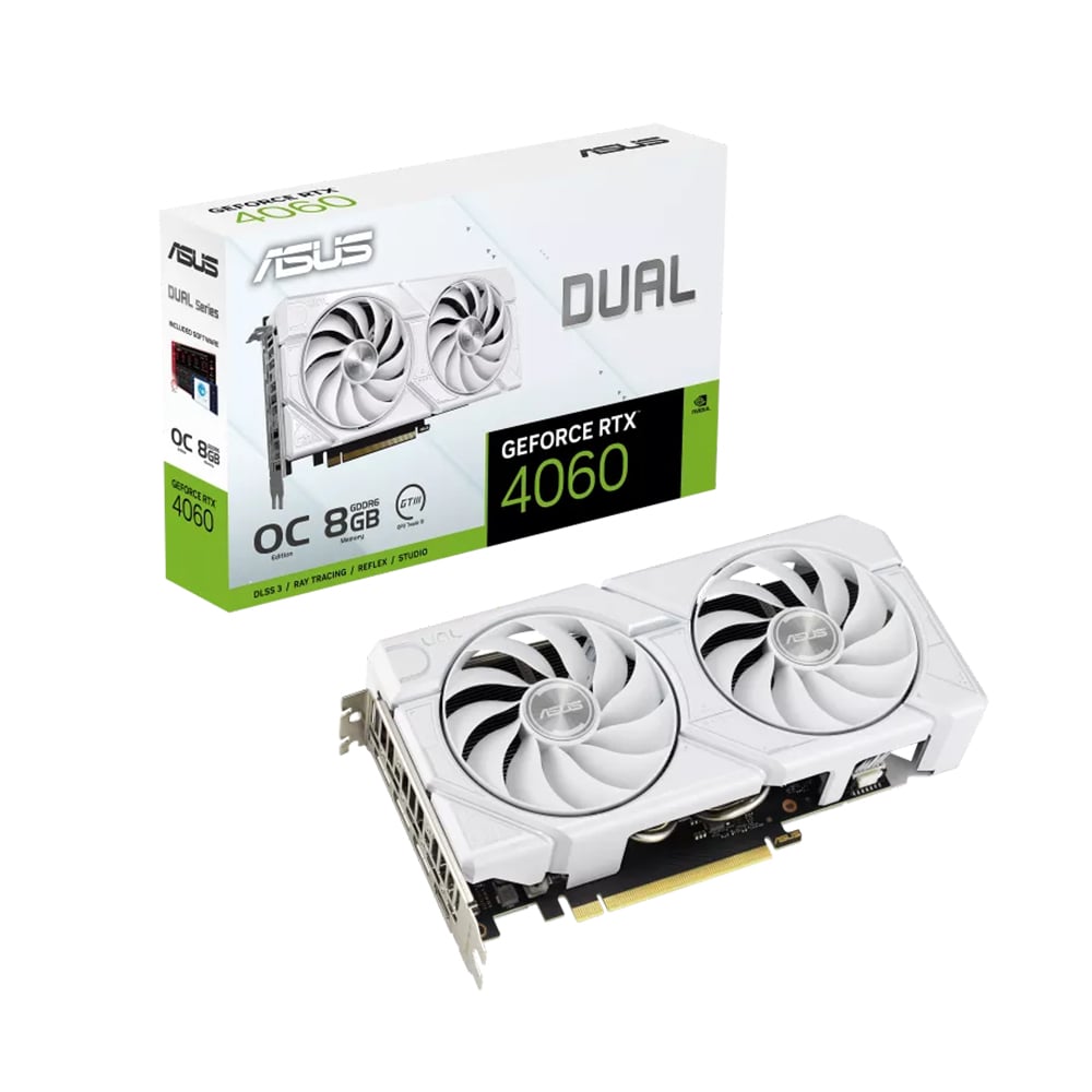 Card màn hình ASUS Dual RTX 4060 EVO White OC Edition 8GB GDDR6