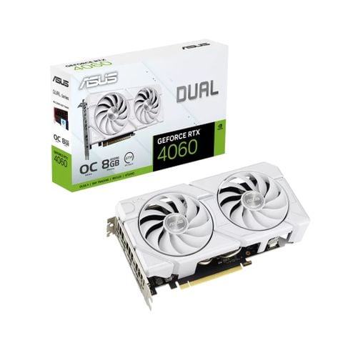 Card màn hình ASUS Dual RTX 4060 EVO White OC Edition 8GB GDDR6