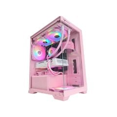 Vỏ Case Centaur Lumix M-ATX Hồng Kèm 3 Fan RGB