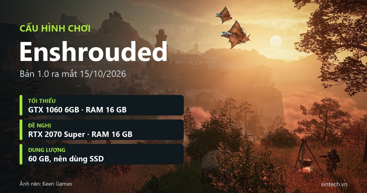 Cấu hình chơi Enshrouded tối thiểu và đề nghị trên PC