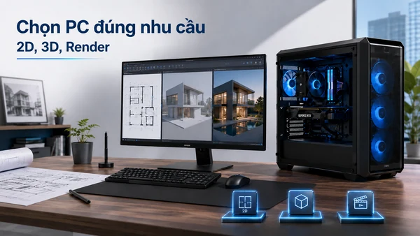 Chọn PC chạy AutoCAD đúng nhu cầu 2D, 3D hay render