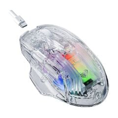 Chuột AULA SC518 2 Modes, LED RGB, Trong Suốt Trắng