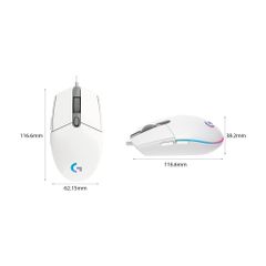 Chuột có dây Gaming Logitech G102 LightSync Gen 2 Trắng