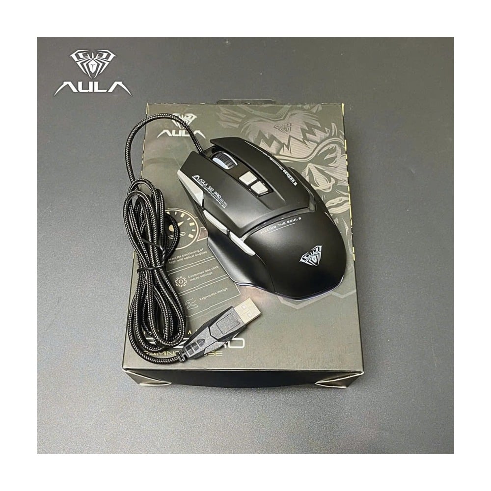 Chuột Gaming Aula có dây S12 PRO ĐEN