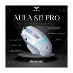 Chuột Gaming Aula có dây S12 PRO Trắng Xám