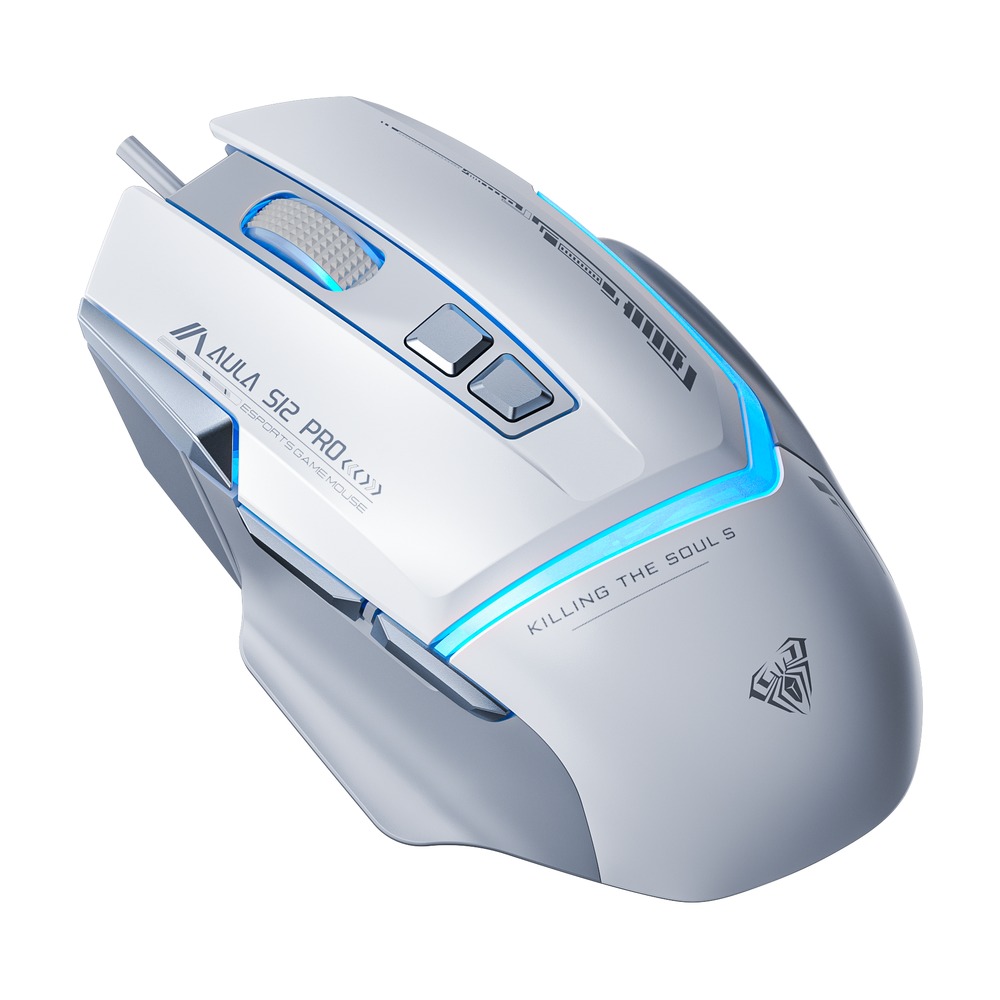 Chuột Gaming Aula có dây S12 PRO Trắng Xám