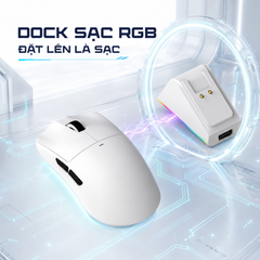 Chuột Gaming LDON V3 Pro Trắng 3 Mode Không Dây (Kèm Dock Sạc)