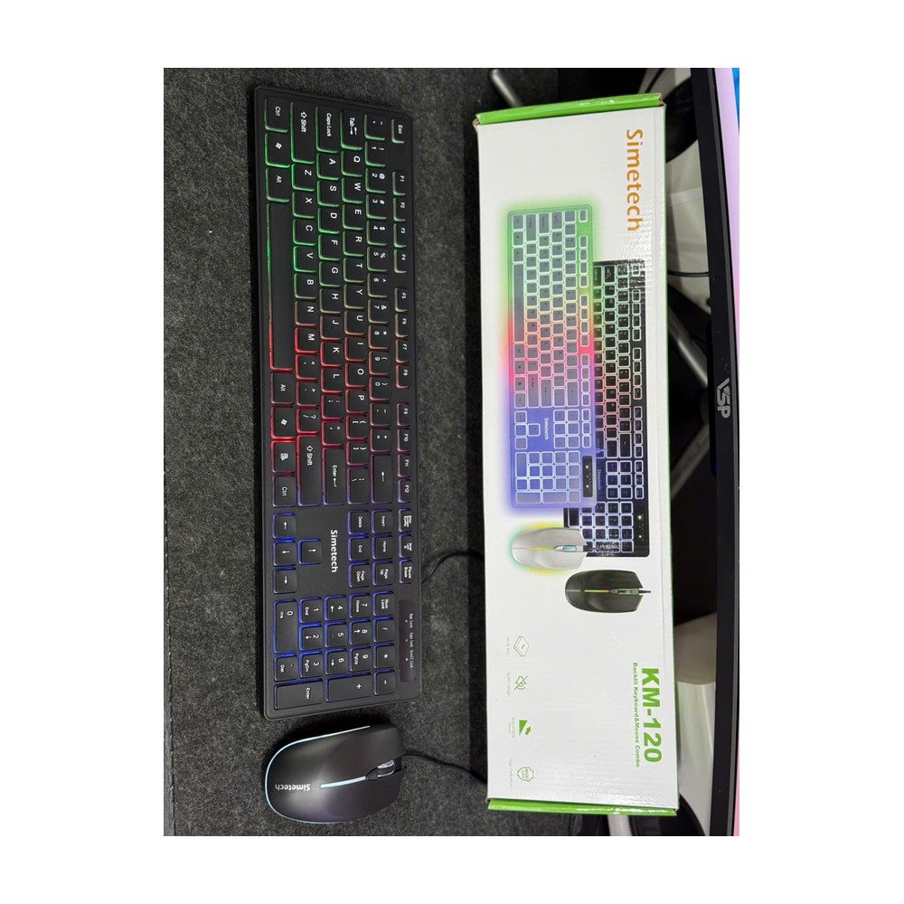 Combo Bàn Phím Chuột Simetech KM-120 LED RGB