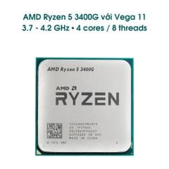 CPU AMD Ryzen 5 3400G (4.2 GHz, 4 Nhân 8 Luồng)