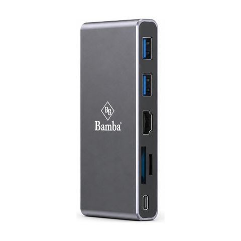 Box SSD M.2 NGFF Bamba B7 (2 USB 3.0, HDMI, 2 Đọc Thẻ, USB-C) Xám