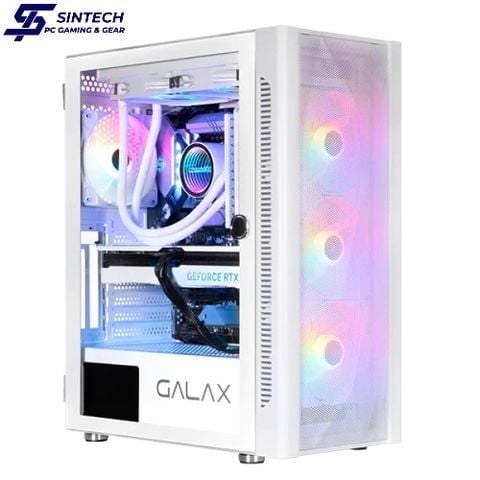 Vỏ Case Galax Revolution 06 MID Tower ATX ATX/M-ATX/ITX Trắng Kèm 4 Fan RGB