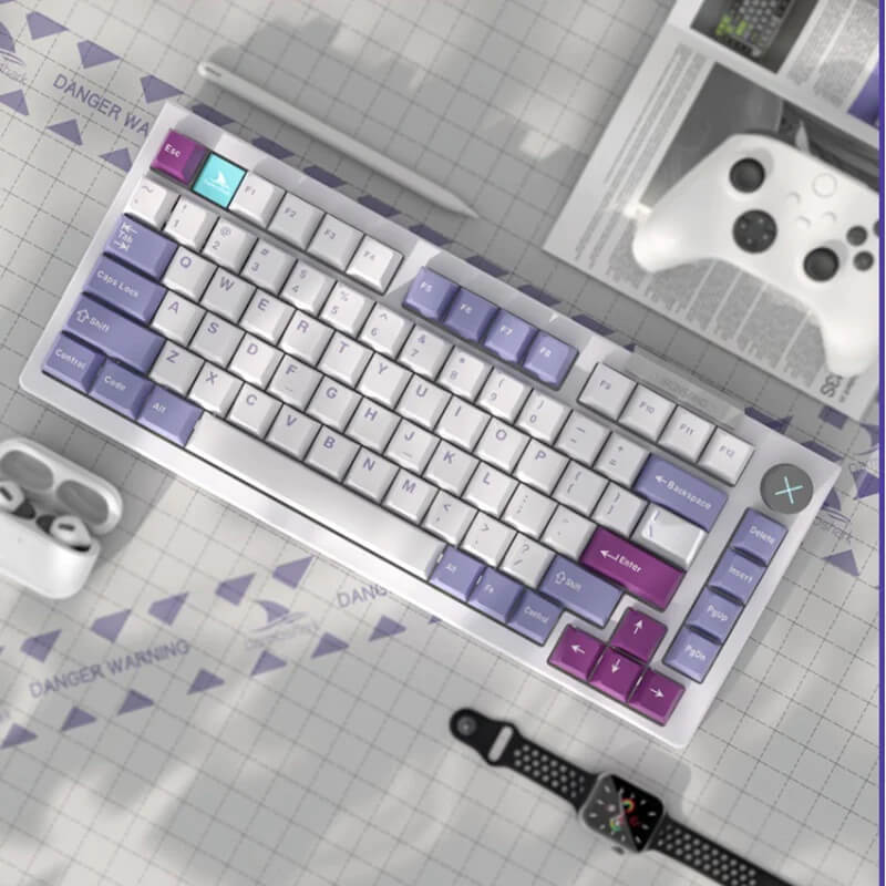 Phím Cơ Darmoshark TOP 75 Tri-mode RGB Trắng 3 Mode