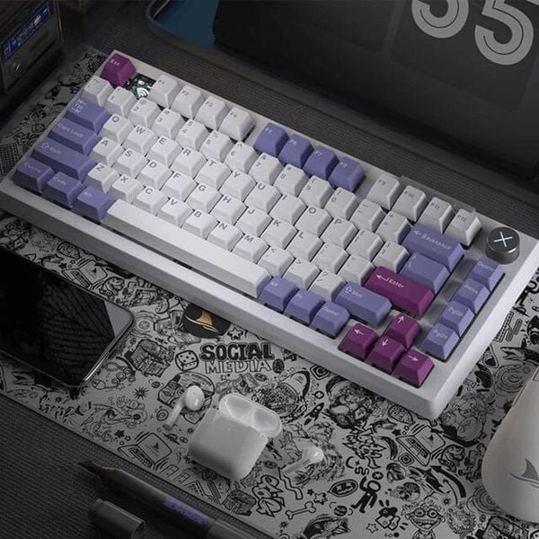 Phím Cơ Darmoshark TOP 75 Tri-mode RGB Trắng 3 Mode