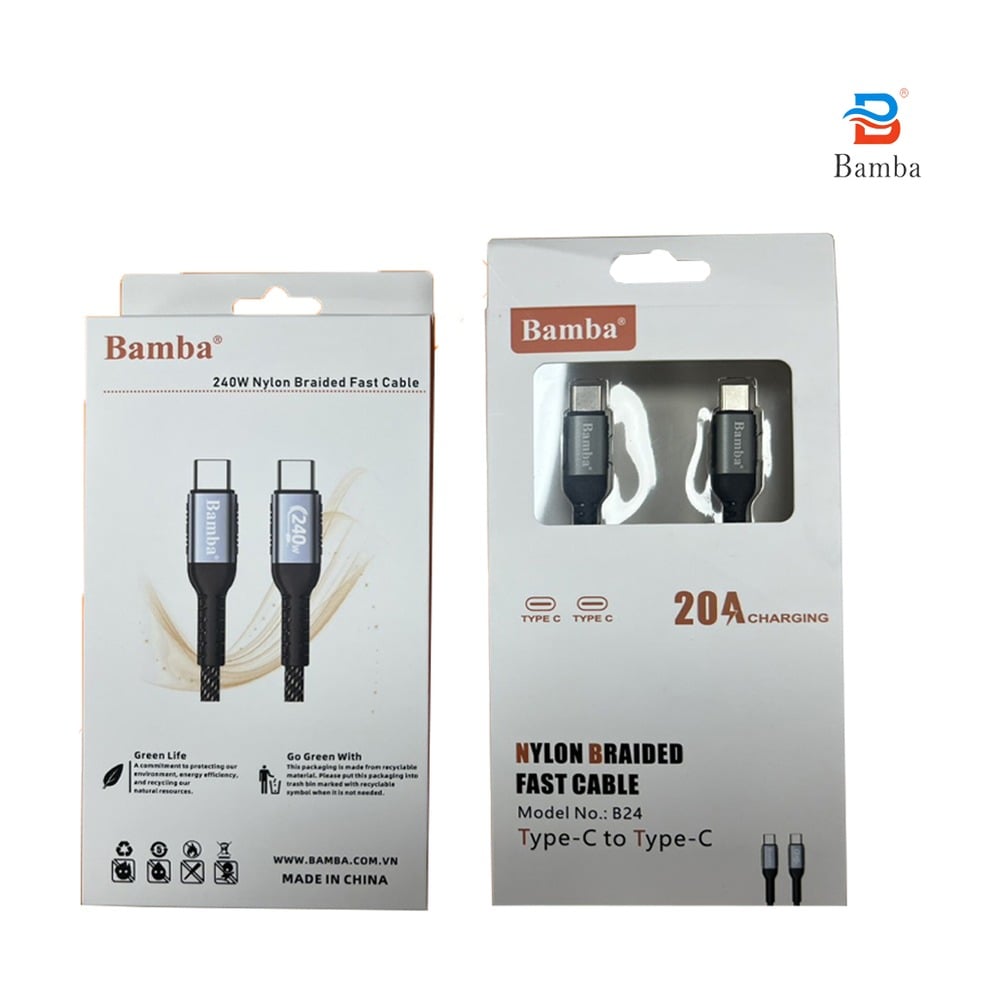 Dây Cáp Sạc Điện Thoại + Laptop Bamba B24 240W 2m (Sạc Nhanh)