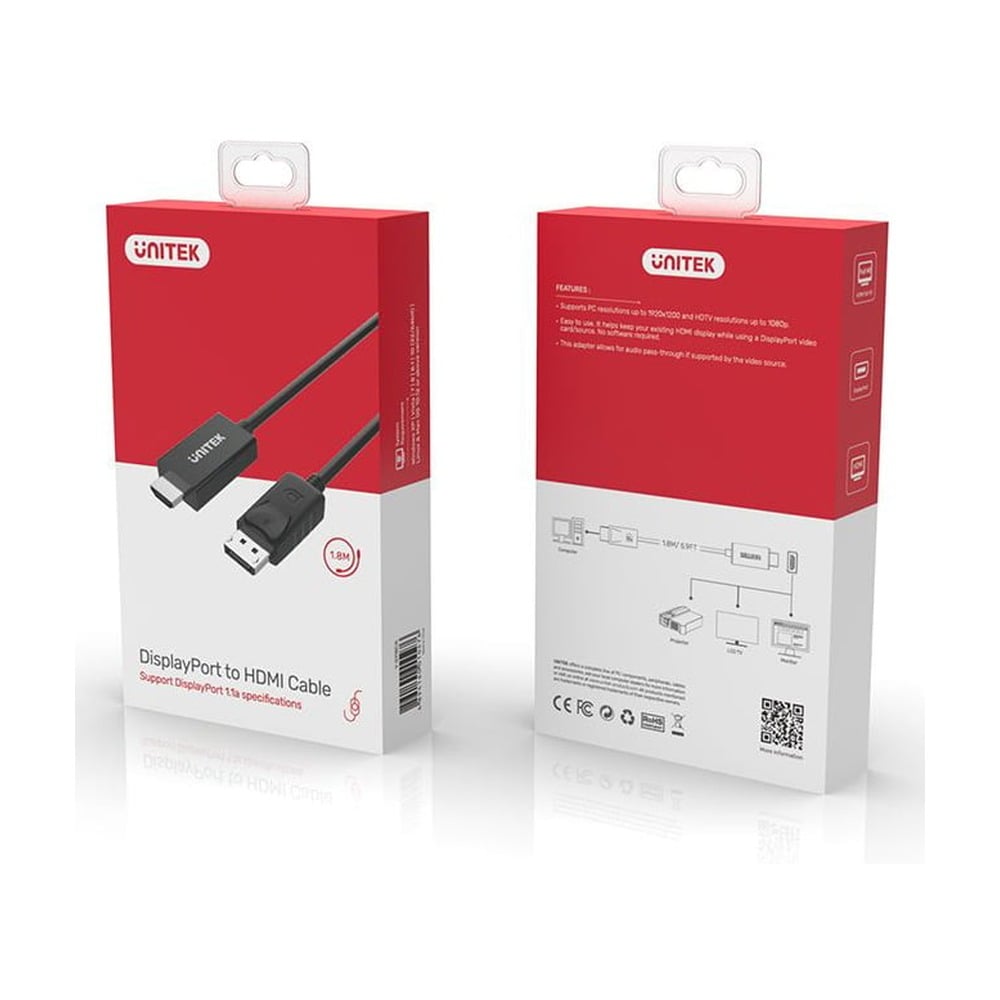 Dây DisplayPort to HDMI Cable 1.8M