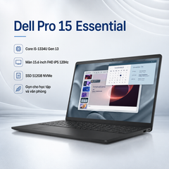 Laptop Dell Pro 15 Essential PV15250 VKVKD (Intel Core i5-1334U, 8GB DDR5, 512GB SSD, 15.6 inch FHD 120Hz, Ubuntu)