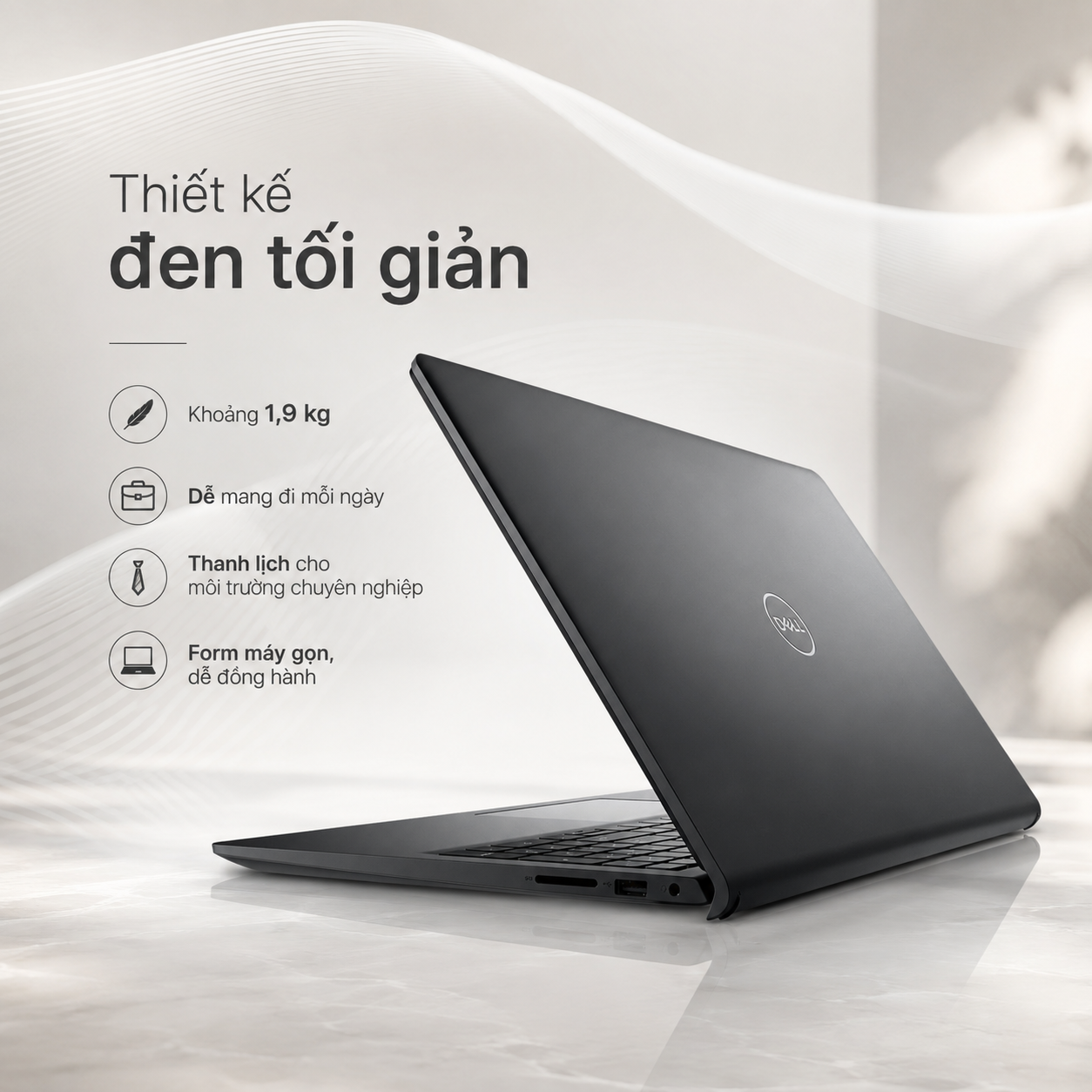 Laptop Dell Pro 15 Essential PV15250 VKVKD (Intel Core i5-1334U, 8GB DDR5, 512GB SSD, 15.6 inch FHD 120Hz, Ubuntu)