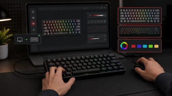 Dùng web driver Aula WIN60HE để remap phím và chỉnh RGB